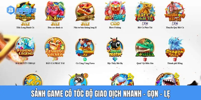 Sảnh game có tốc độ giao dịch nhanh - gọn - lẹ